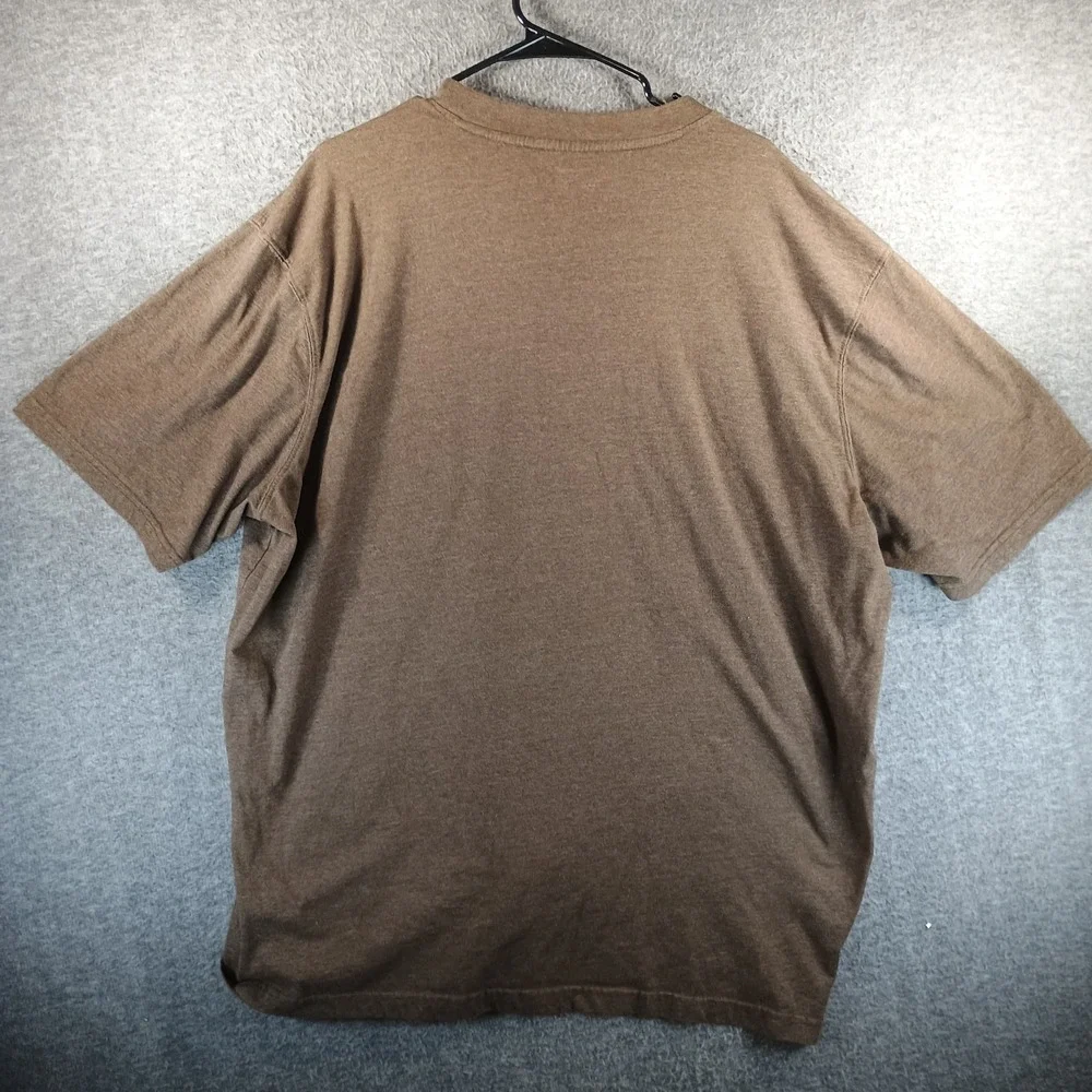 Wolverine Boots & Gear Henley Shirt Mens 3XL Brown hort Sleeve Pocket Buttons‎